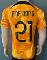 2022-2023 Nike Netherlands World Cup Home Shirt Frenkie de Jong Dri-Fit BNWT