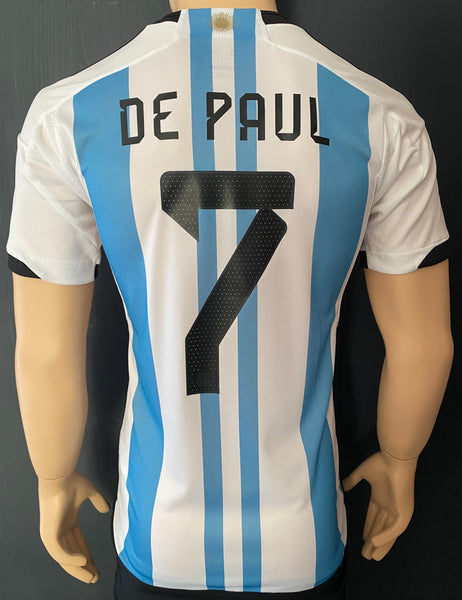 2022 Adidas Argentina World Cup Home Shirt De Paul Aeroready BNWT