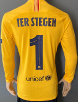 2019 2020 Barcelona shirt Ter Stegen player issue Kitroom long