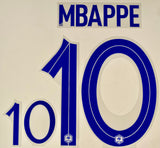 2022-23 France World Cup Away Shirt Mbappé 10 Name Set and Number Monblason