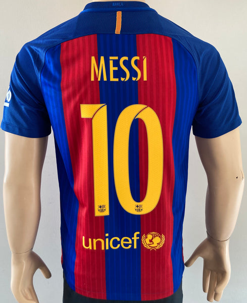 2016-2017 FC Barcelona Home Shirt Messi LaLiga Used (L)