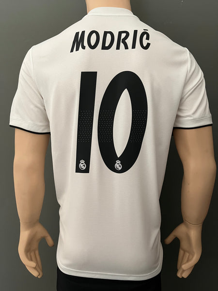2018 2019 Real Madrid Home Shirt Climalite Luka Modric UEFA Champions League versión name set sporting ID new with tags size L