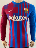 2021 2022 FC Barcelona Long Sleeve Home Shirt Dembélé Kitroom Player Issue Size L