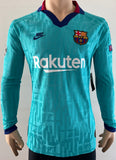 2019 2020 Barcelona Long Sleeve Third Shirt Griezmann Champions League Kitroom Player Issue BNWT