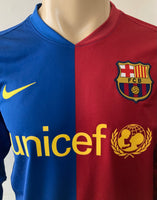 2008 2009 Barcelona shirt home Eto'o dri fit long sleeve name set Sipesa size M