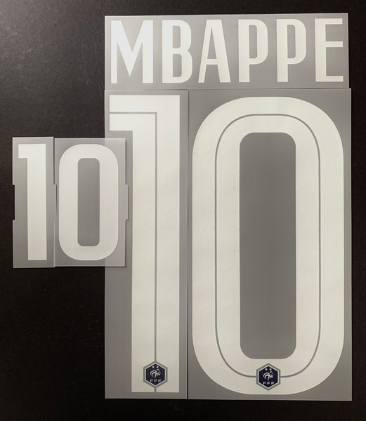 2020-2021 France Home Name Set and Number Kylian Mbappe Euro Monblason