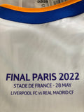 2021 2022 Real Madrid Vinicius Jr Home Shirt Final Paris UEFA Champions League with Match Detail and name set new with tags size small