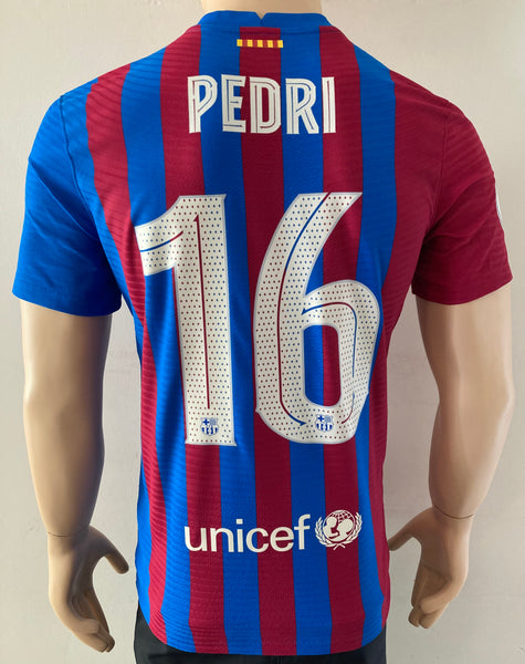 2021-2022 Nike FC Barcelona Player Issue Home Shirt Pedri Spanish Super Cup BNWT