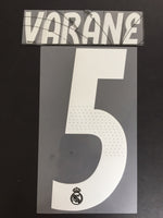 Name Set Número “Varane 5” Real Madrid 2018-19 Para la camiseta de visita y tercera/for away and third kit Champions League/Copa del Rey SportingiD