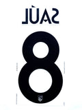 Name set Número “Saúl 8” Atlético de Madrid 2020-21 Para la tercera equipación/for third kit  Champions League/Copa del Rey Sipesa