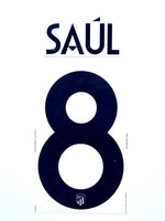 Name set Número “Saúl 8” Atlético de Madrid 2020-21 Para la tercera equipación/for third kit  Champions League/Copa del Rey Sipesa