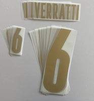 Set de nombre y numero Verratti 2020 Selección Italia Stilscreen Version jugador Player issue