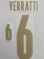Set de nombre y numero Verratti 2020 Selección Italia Stilscreen Version jugador Player issue