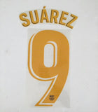 Name Set Número Suárez 9 FC Barcelona 2018-19 For home kit/Para la camiseta de local Avery Dennison Player Issue