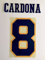 Nombre y número Cardona 8 visitante Boca Juniors 2021