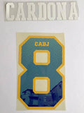 Nombre y número Cardona 8 Boca Juniors 2021 edición especial Caminito Art color