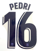 Name set Número Pedri 16 FC Barcelona 2021-22 For away kit/Para la camiseta de visita La Liga Avery Dennison Player Issue