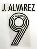 Set de nombre y numero River Plate 2021 J. Alvarez version jugador Art Color
