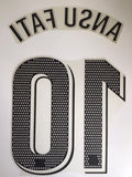 Name set Número Ansu Fati 10 FC Barcelona 2021-22 For home kit/Para la camiseta de local  La Liga Avery Dennison Player Issue