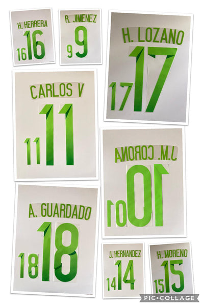 Set de nombre y numero selección Mexico 2015 Local Utileria player issue kitroom