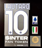 2021/2022 Kit de parches y dorsal Lautaro Local Inter de Milan, Sponsor x2, scudetto y serie A