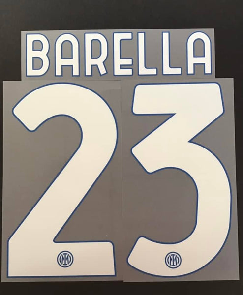 Name Set Número Barella 23 Inter de Milán 2021-22 Home Shirt Stilscreen