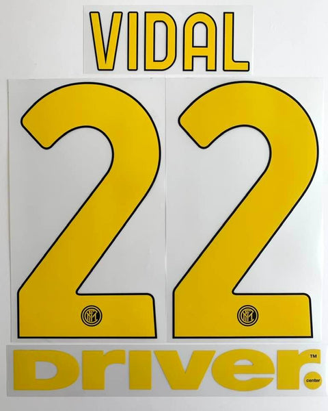 Name Set Número “Vidal 22” Inter de Milán 2020-21 Para la tercera equipación/for third kit Stilscreen