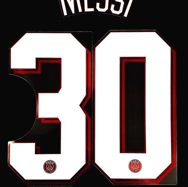 Set nombre y número Messi 30 Paris Saint Germain PSG 2021-22 For home kit/Para la camiseta de local Champions League versión jugador player issue