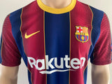 2020-2021 FC Barcelona Home Shirt Messi Champions League Kitroom Player Issue Mint Condition Size L