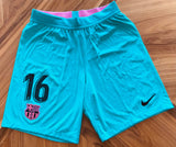 Shorts Nike FC Barcelona 2020-21 Tercera Verde menta Version jugador de utileria Third kit Player issue kitroom