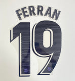 Name set Número Ferran 19 FC Barcelona 2021-22 For away kit/Para la camiseta de visita La liga Avery Dennison Player Issue