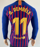 2018 2019 Barcelona Home Shirt Dembele 11 Player issue kitroom Champions League Size M