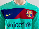 2010-2011 Barcelona Away Shirt Pique Long Sleeve Champions Player Barça B New BNWT Size L