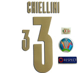 Set de nombre y numero Giorgio Chiellini 13 Seleccion Italia original Stilscreen Kit de Parches Player issue