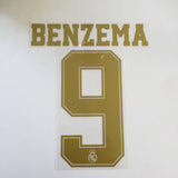 2019 - 2020 Real Madrid Home Away Name Set Benzema Sporting ID Champions Cup Player Issue