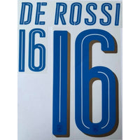 Name set Número “De Rossi 16” Selección Italia 2016-17 EURO 2016 Para la camiseta de visita/for away kit Stilscreen