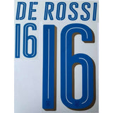 Name set Número “De Rossi 16” Selección Italia 2016-17 EURO 2016 Para la camiseta de visita/for away kit Stilscreen