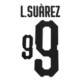 Name set Número “L. Suárez 9” Selección Uruguay 2018 Mundial de Rusia  Para la camiseta de local/for Home kit Stilscreen