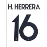 Name set Número “H. Herrera 16” Atlético de Madrid 2019-20 Para la tercera equipación/for third kit  Champions League/Copa del Rey Sipesa