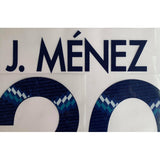 Name set Número J. Ménez 20 Club América 2017-18 Para la camiseta de visita/for away kit 6x8