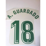 Name set Número A. Guardado 18 Real Betis 2017-18 Para la camiseta de local/for Home kit TextPrint