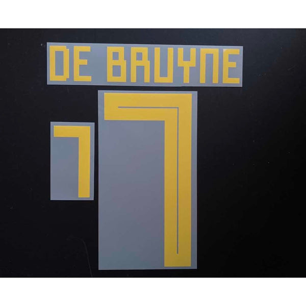 Name set Número “De Bruyne 7”  Bélgica 2018 Mundial de Rusia  Para la camiseta de local/for Home kit Dekographics