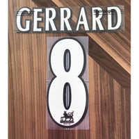 Name Set Número “Gerrard 8” Liverpool 2004-08 Para la camiseta de local/for home kit Premier League Chris Kay