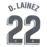Name set Número D. Lainez 22 Real Betis 2018-19 Para la camiseta de local TextPrint