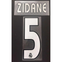 Name set Número “Zidane 5”  Real Madrid 2003-05, época de los galácticos  Para la camiseta de visita/for away kit Chris Kay