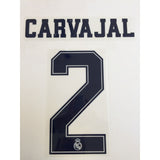 Name Set Número “Carvajal 2” Real Madrid 2019-20 Para la tercera equipación/for third kit Champions League/Copa del Rey SportingiD