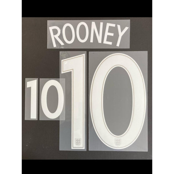 Name set Número “Rooney 10”  Selección Inglaterra 2016 EURO 2016 Para la camiseta de visita/for away kit SportingiD