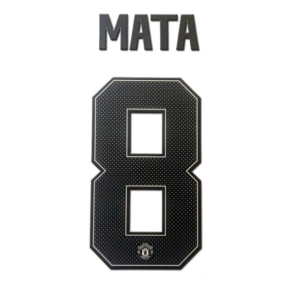 Name Set Número “Mata 8” Manchester United 2017-18 Para la tercera equipación Champions League/Copa Thermo Patch