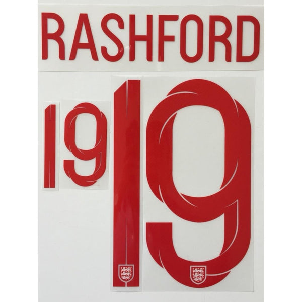 Name set Número “Rashford 19”  Selección Inglaterra 2018 Mundial de Rusia Para la camiseta de local/for Home kit SportingiD