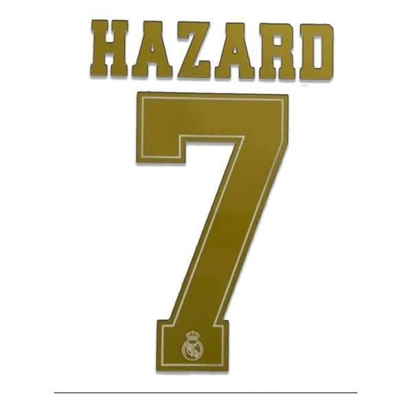 Name Set Número “Hazard 7” Real Madrid 2019-20 Para la camiseta de Local/for home kit Champions League/Copa del Rey SportingiD